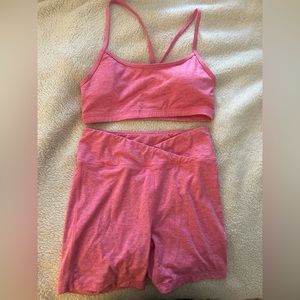 Roxy Two Piece Biker Short/Sports Bra Set